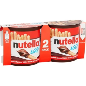 Nutella Pâte à tartiner aux noisettes et de bâtonnets céréaliers – Les 2 pots de 52g