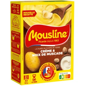 Purée en flocons crème & noix Muscade MOUSLINE les 3 sachets de 65 g