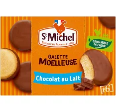 St Michel Galettes moelleuses nappées de chocolat au lait x6